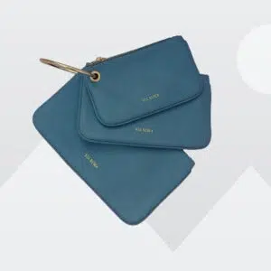 Tris di Borselli Eleganti con Anello - Borsa Azzurro Carta da Zucchero Multifunzione 15x26 cm