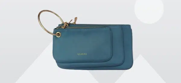 Tris di Borselli Eleganti con Anello - Borsa Azzurro Carta da Zucchero Multifunzione 15x26 cm