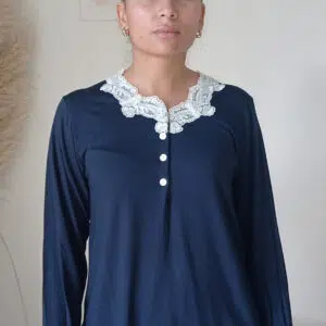 Pigiama Elegante in Modal con Pizzo - Taglie M-XL, Vari Colori