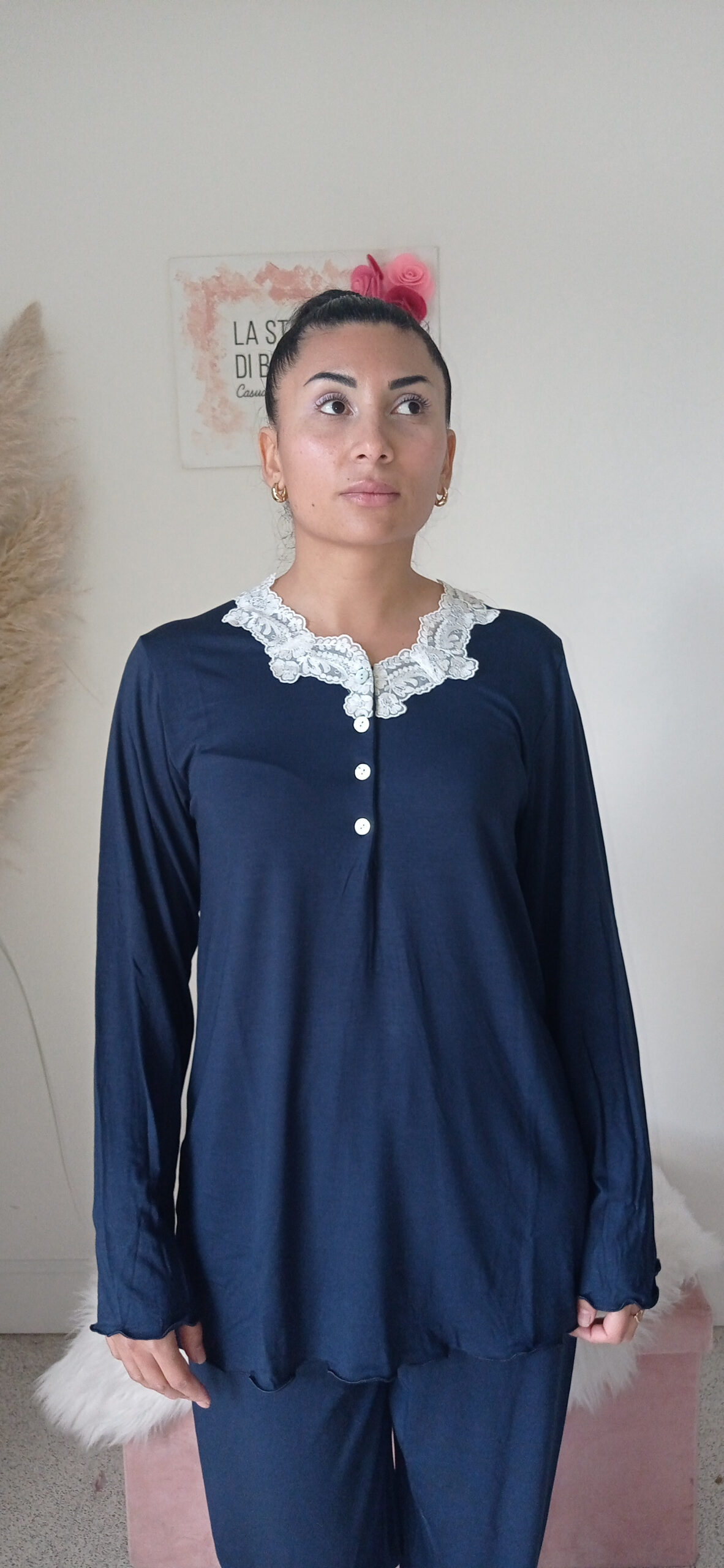 Pigiama Elegante in Modal con Pizzo - Taglie M-XL, Vari Colori