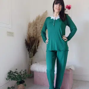 Pigiama Elegante in Modal con Pizzo - Taglie M-XL, Vari Colori