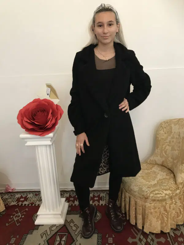 Cappotto in tessuto bouclè art. Maculato