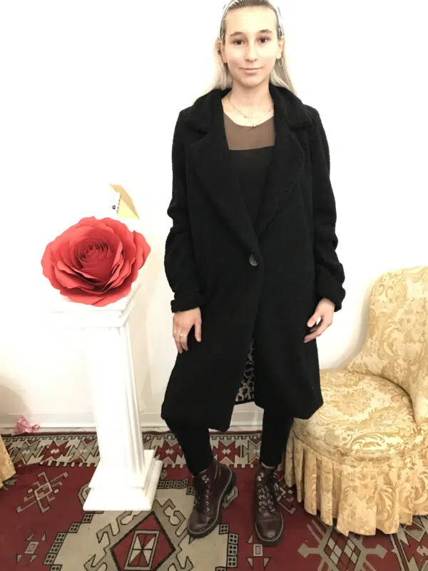 Cappotto in tessuto bouclè art. Maculato