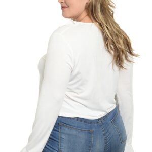 Camicia da donna bianca curvy art. Ruches