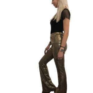 Pantalone a zampa paillettes art. Gold