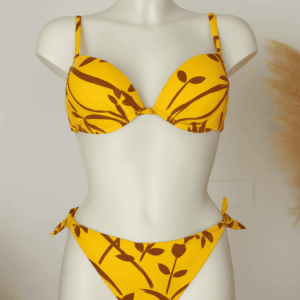 Bikini Giallo Oroblu con Stampa Marrone