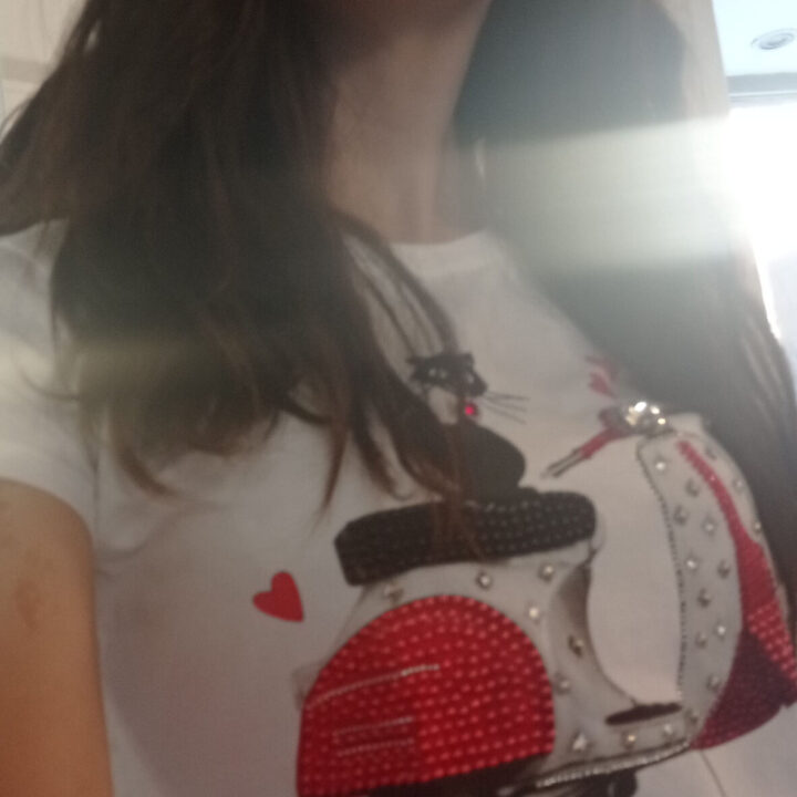 T shirt con gattino Dolce Ribelle