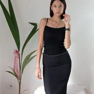 Gonna Lunga con Spacco Laterale: Eleganza Poliedrica in Tre Colori Vibranti!