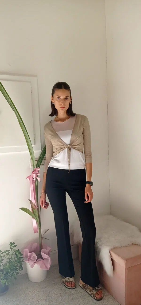 Scintillante Coprispalle in Lurex Incrociato - Disponibile in Oro, Blu e Nero