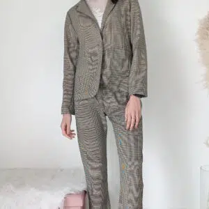 Giacca a Quadri Marrone - Stile Classico e Confortevole, Taglie S-XXL
