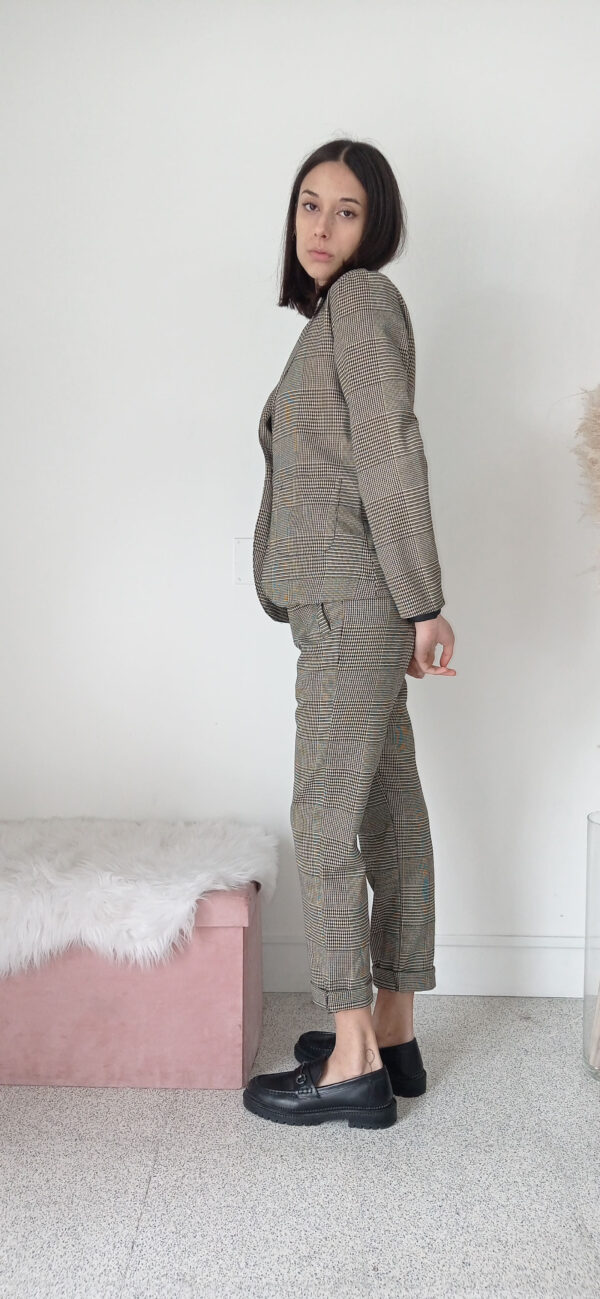 Giacca a Quadri Marrone - Stile Classico e Confortevole, Taglie S-XXL