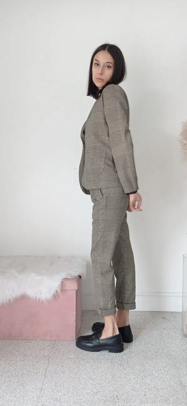 Giacca a Quadri Marrone - Stile Classico e Confortevole, Taglie S-XXL
