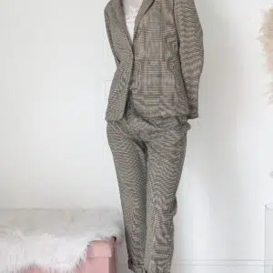 Giacca a Quadri Marrone - Stile Classico e Confortevole, Taglie S-XXL