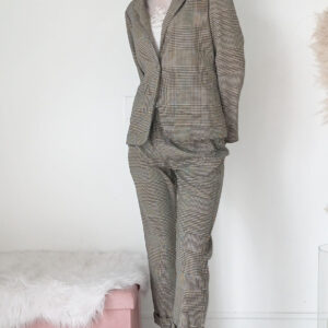 Giacca a Quadri Marrone - Stile Classico e Confortevole, Taglie S-XXL