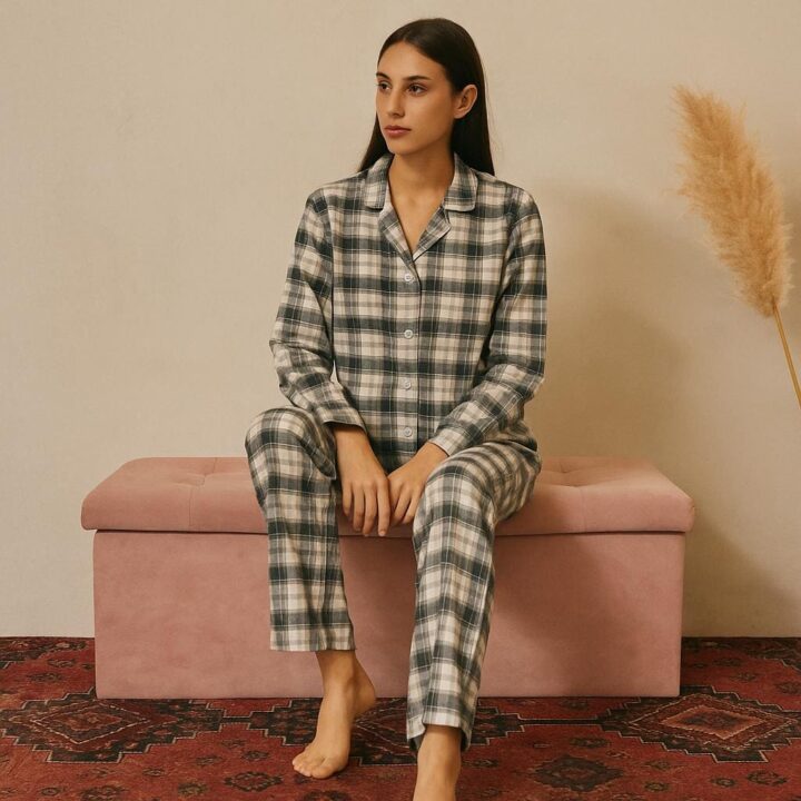 Pigiama in Caldo Cotone a Quadri – Comfort, Stile e Sogni Morbidi