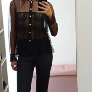 Camicia trasparente con galette