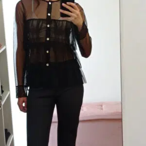 Camicia trasparente con galette