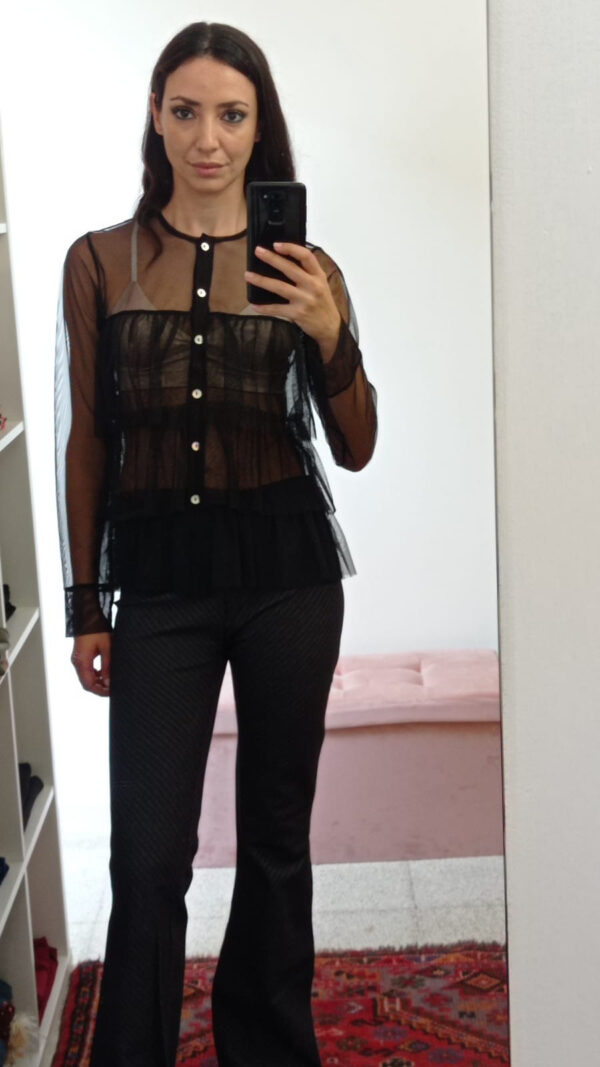 Camicia trasparente con galette