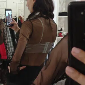 Camicia trasparente con galette