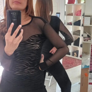 Maglia sotto giacca nero e tulle Art. Bra