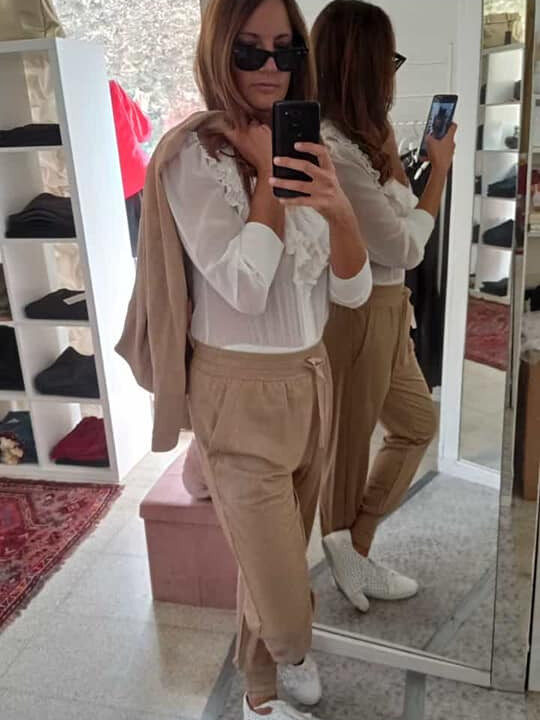 Pantalone lurex oro con polsino Art. Lux