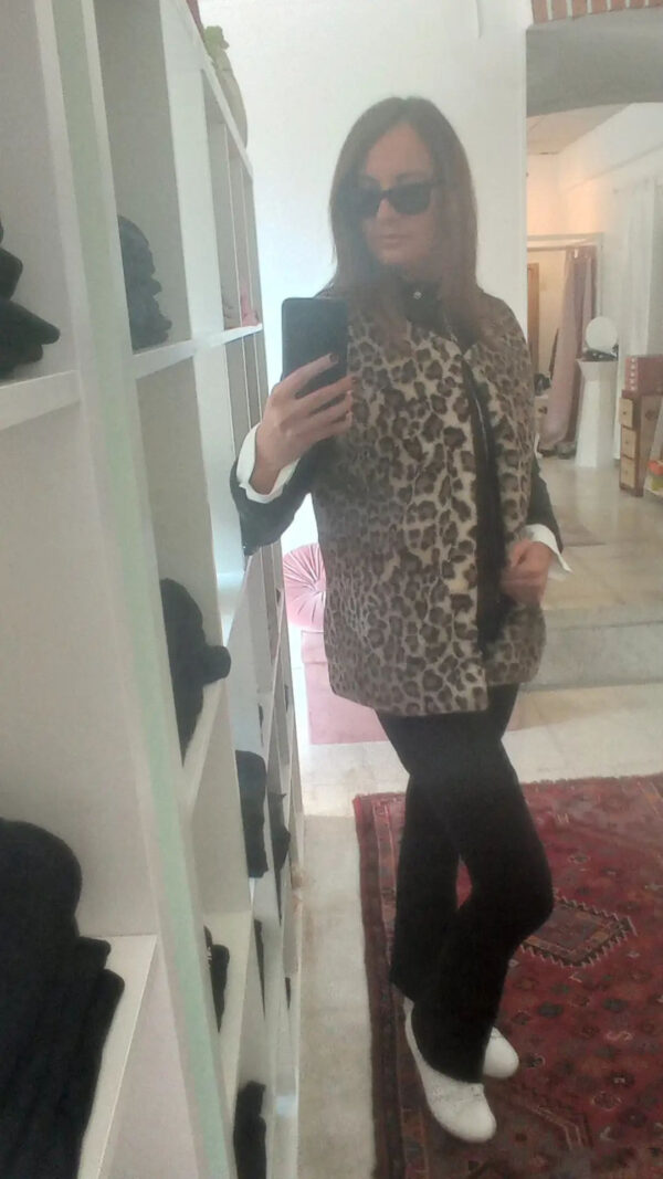 Gilet in eco pelliccia maculato curvy