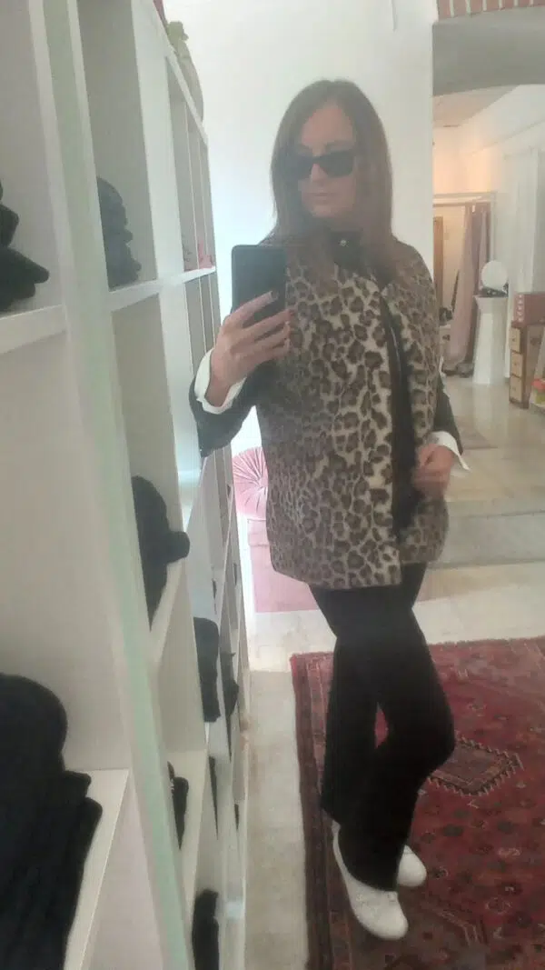 Gilet in eco pelliccia maculato curvy