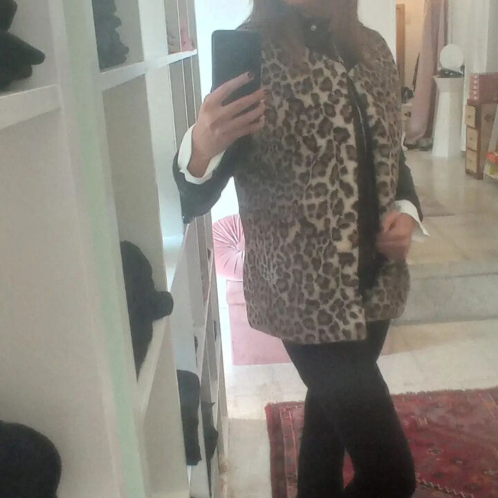 Gilet in eco pelliccia maculato curvy