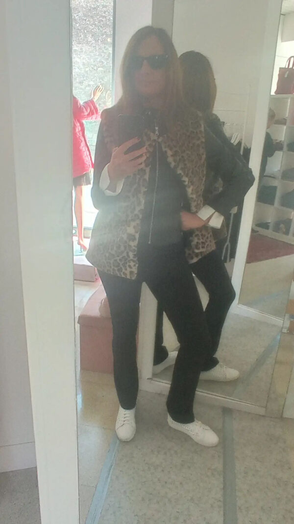 Gilet in eco pelliccia maculato curvy