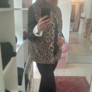 Gilet in eco pelliccia maculato curvy