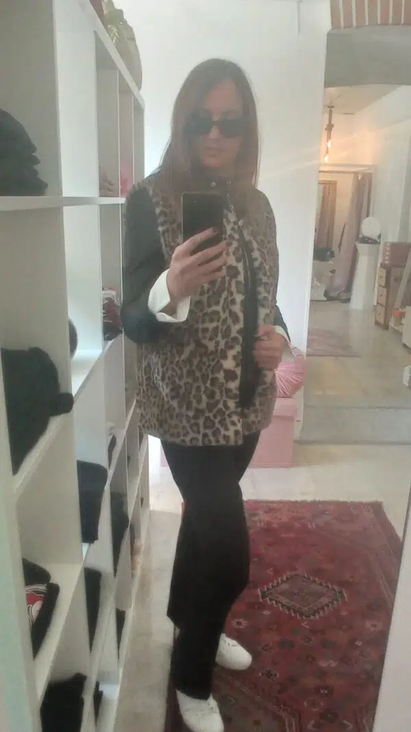 Gilet in eco pelliccia maculato curvy