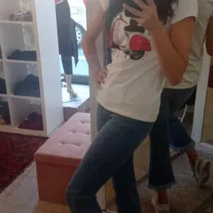 jeans sfrangiato ed elasticizzato da donna e ragazza