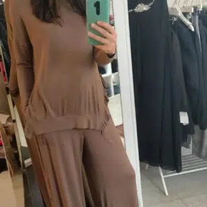 Casacca in maglina lunga con spacchetti e ruches