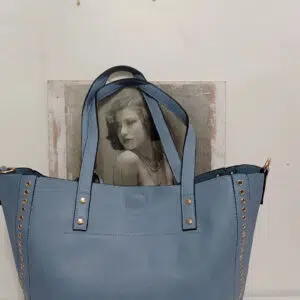 Borsa donna shopping Cielo azzurro Via roma