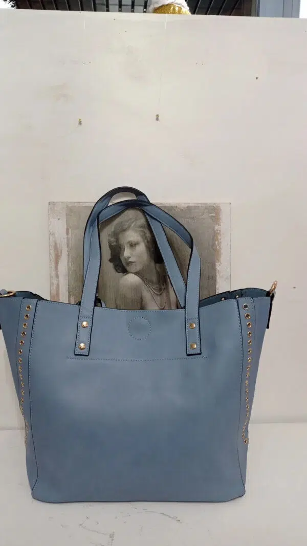Borsa donna shopping Cielo azzurro Via roma