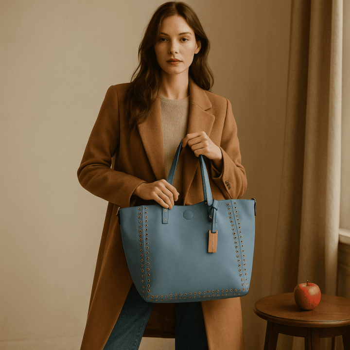 Borsa donna  shopping  Cielo azzurro Via roma