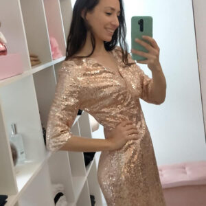 Abito Art. Belle paiettes oro rosato