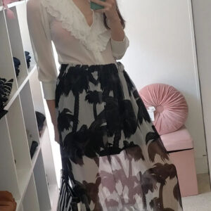 Gonna lunga elegante Due varianti bianco nero bianco rosso