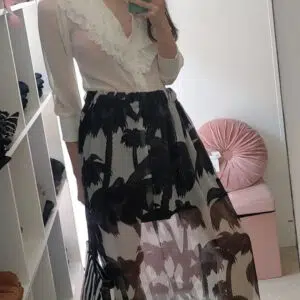 Gonna lunga elegante Due varianti bianco nero bianco rosso