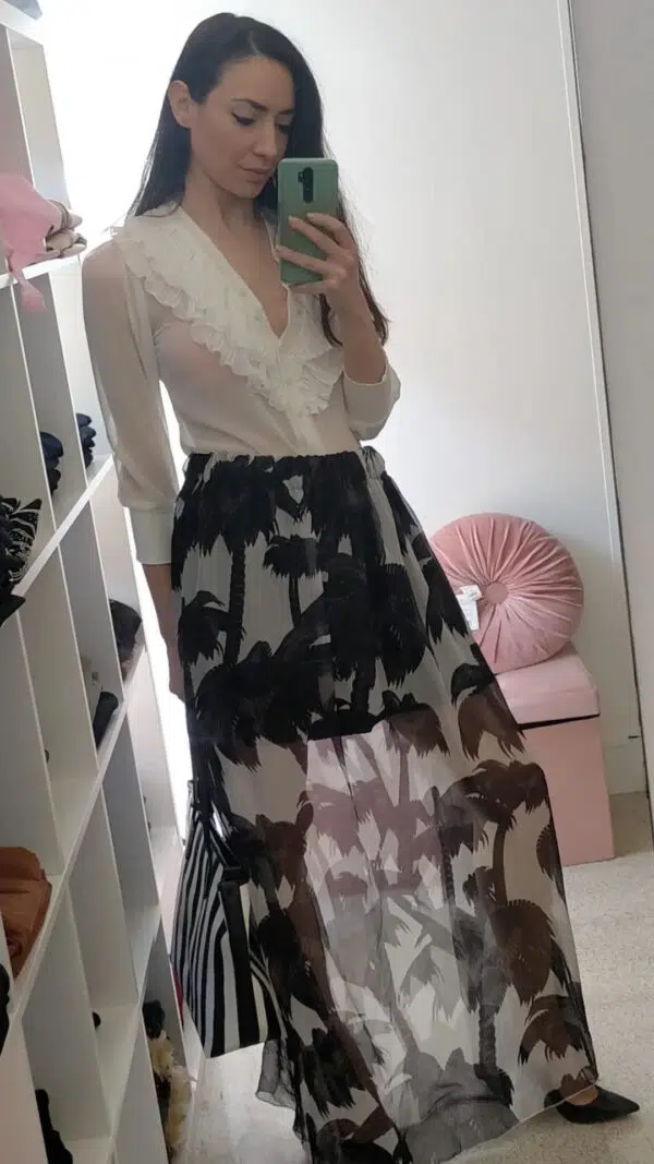 Gonna lunga elegante Due varianti bianco nero bianco rosso