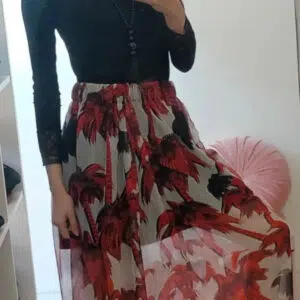 Gonna lunga elegante Due varianti bianco nero bianco rosso