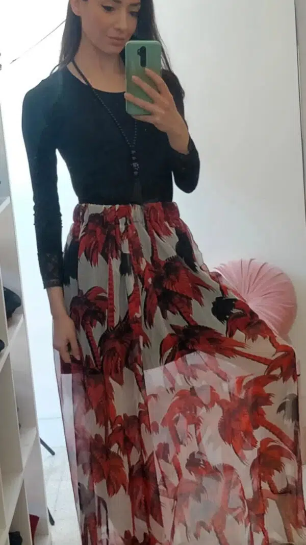Gonna lunga elegante Due varianti bianco nero bianco rosso