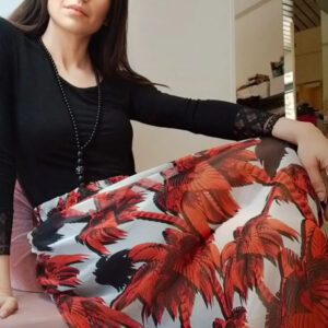 Gonna lunga elegante Due varianti bianco nero bianco rosso