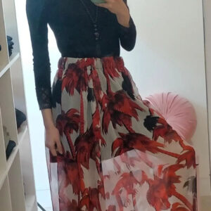 Gonna lunga elegante Due varianti bianco nero bianco rosso