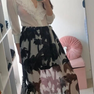 Gonna lunga elegante Due varianti bianco nero bianco rosso
