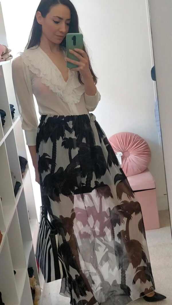 Gonna lunga elegante Due varianti bianco nero bianco rosso