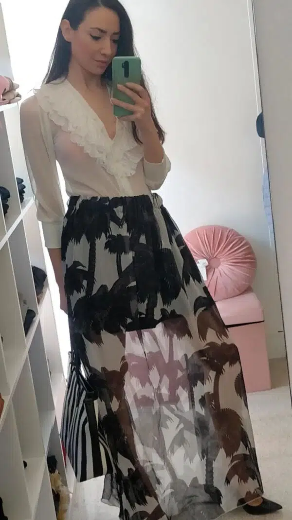 Gonna lunga elegante Due varianti bianco nero bianco rosso