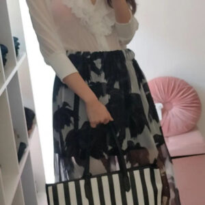 Gonna lunga elegante Due varianti bianco nero bianco rosso