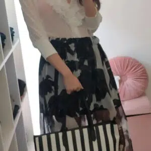 Gonna lunga elegante Due varianti bianco nero bianco rosso