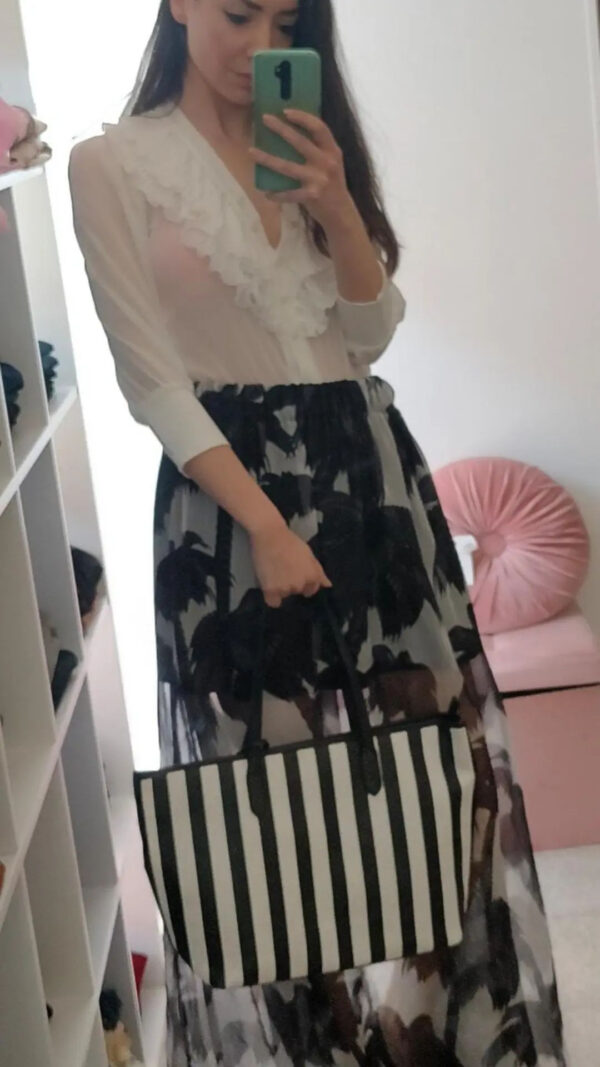 Gonna lunga elegante Due varianti bianco nero bianco rosso